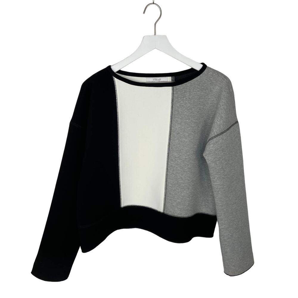 Derek Lam Black White Gray Color Block Oversized Pullover Top - Women's Size S
